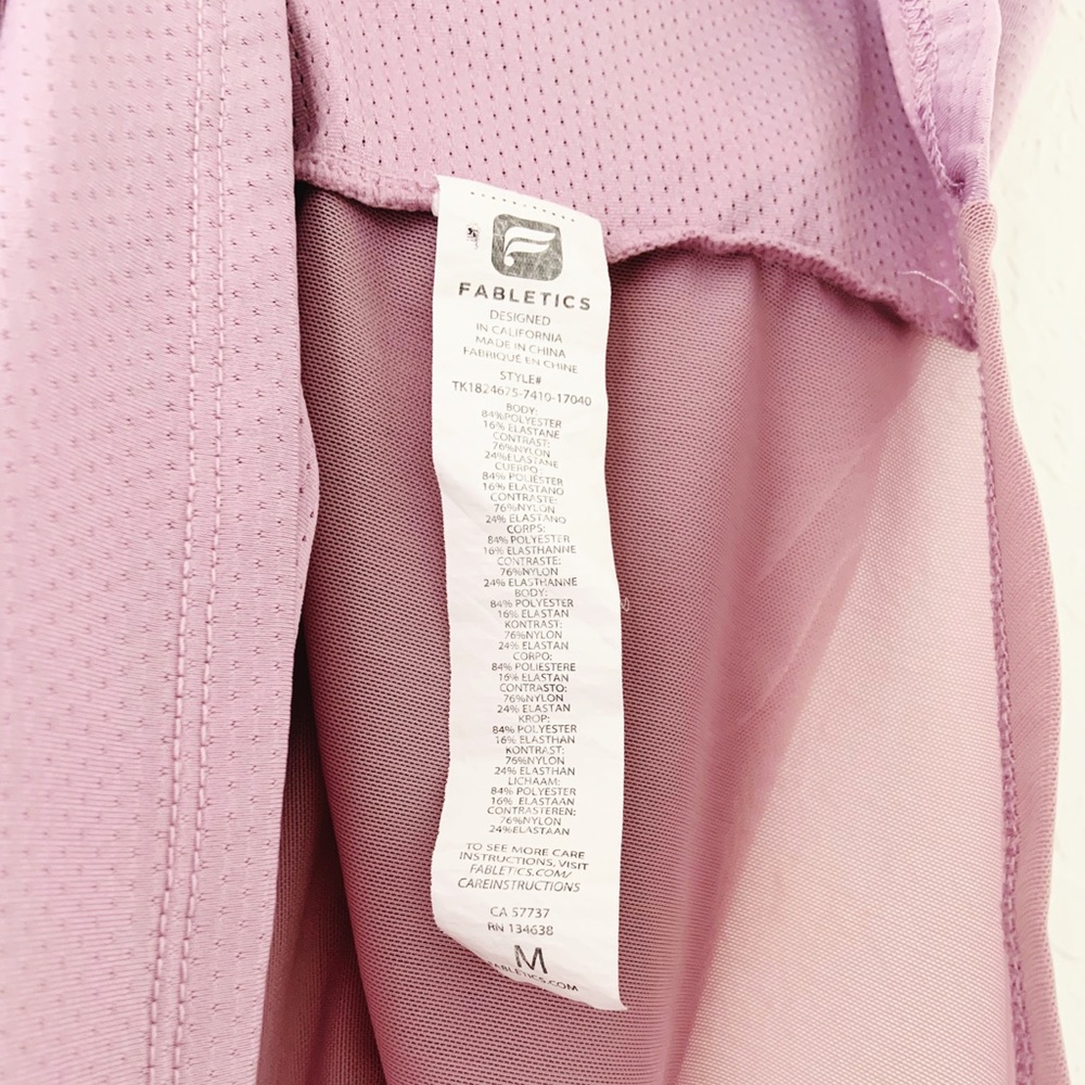 Fabletics Bess Tank Lavender Keyhole Mesh Back M - image 5